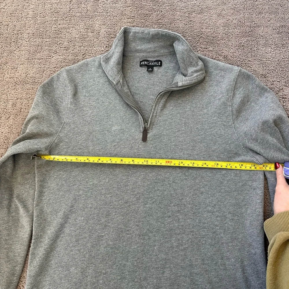 J. Crew Heather Gray Quarter Zip Sweater | Men’s Cotton Pullover | Size S